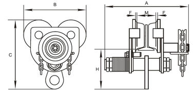 GCL 610 Geared Trolley of Manual Chain Hoist For Shipyards To Install Machines , Lifting Good